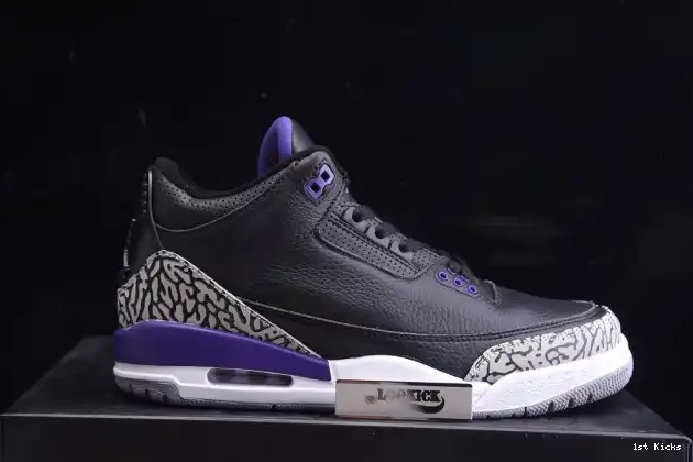 1st Kicks Court 3 Black Jordan Air Purple Retro CT8532-050 0520